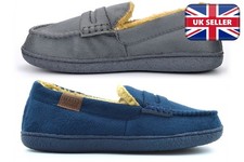 Boys Moccasin Slippers Boys Slippers Carpet Slippers Slip On Slipper Faux Fur