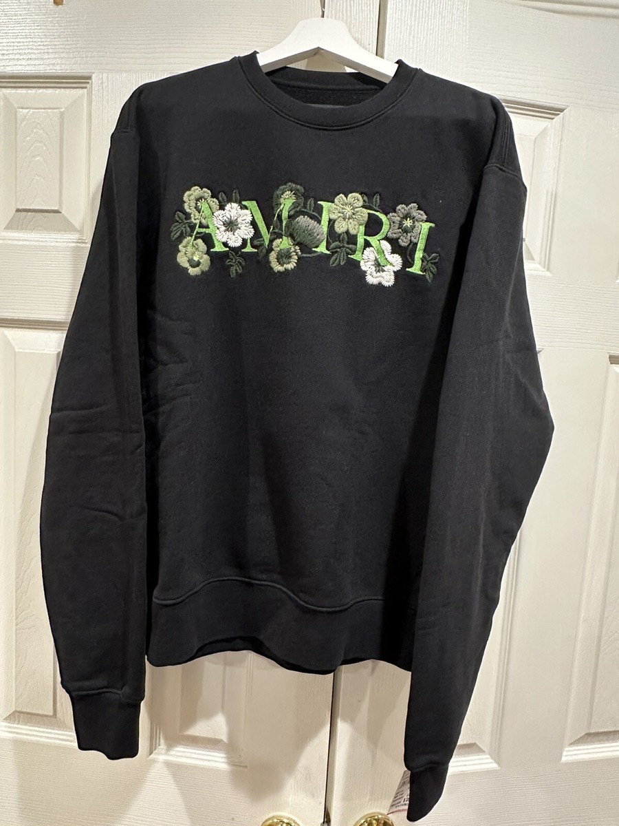 Amiri Embroidered Floral Crewneck Sweatshirt Black | eBay Amiri Embroidered Floral Crewneck Sweatshirt Black | eBay
