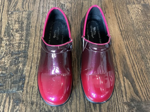SPRING STEP Two Tone Red Patent Leather CLOGS Women's US Size 5.5 M - Picture 8 of 14