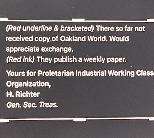 Sindicato Industrial Internacional de Trabajadores 1916 H. Richter Lote de Cartas RARO IWW Trabajo - Imagen 9 de 9
