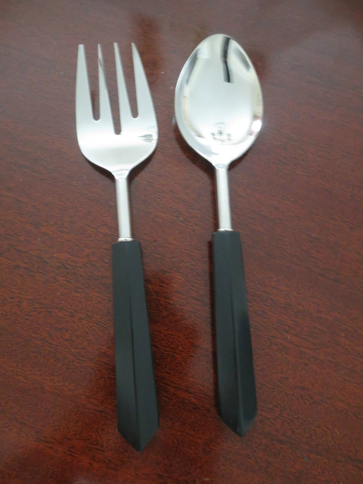 Gift? Entertaining? Black Serving Fork and Spoon - New - $123