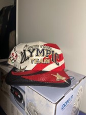 Vintage USA Embroided Olympics 90s Snapback Hat RARE Used FAST SHIPPING