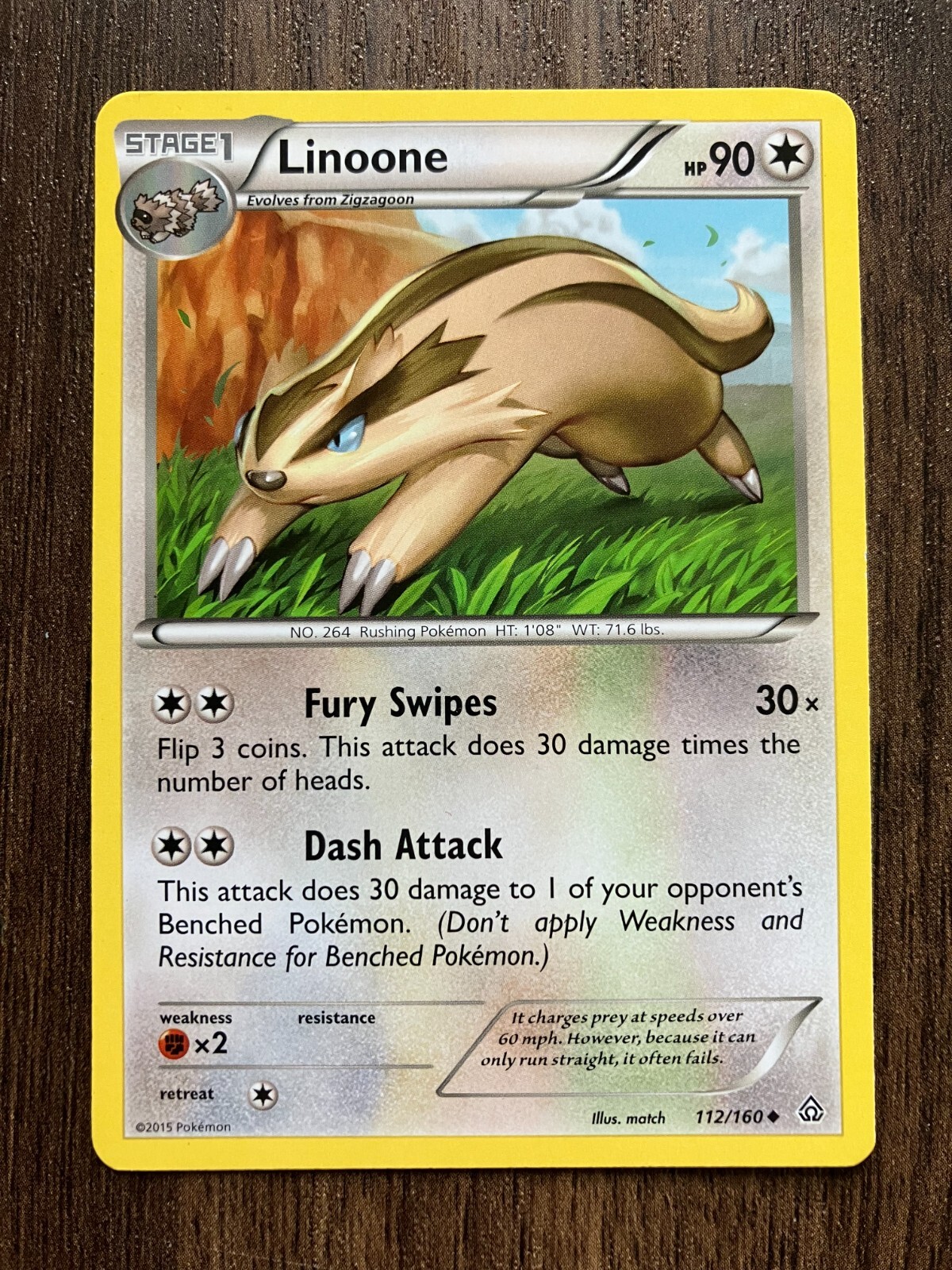 Linoone 112/160 - 2015 Pokemon Primal Clash Uncommon Card - CLEAN  NM