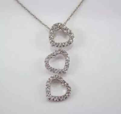 1Ct Lab Created Diamond Round Heart Pendant Chain 18'' 14K White Gold Plated