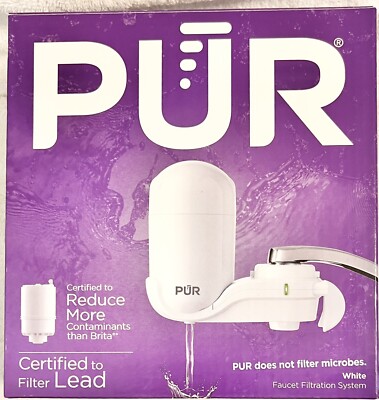 PUR Faucet Mount Water Filtration System White Vertical FM3333B NSF WQA ADA