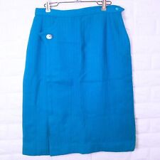 Vintage 60s Wiggle Pencil Skirt Lady-L 12 Union Wool Asymmetrical Kick Pleat