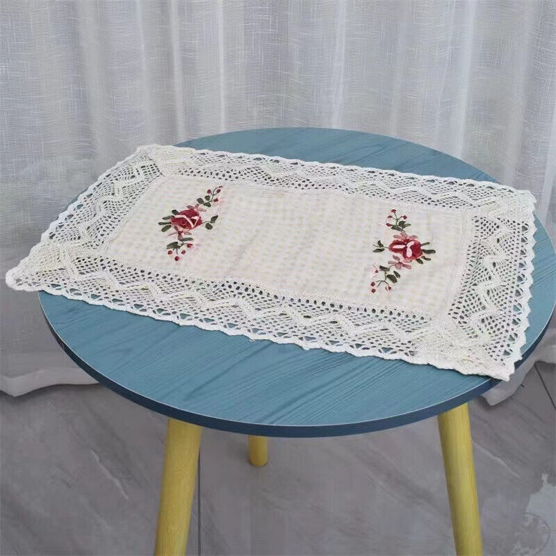 vintage crochet dresser scarf Vintage Cotton Handmade Crochet Table Runner Lace Table Cloth Doilies Doily Table Dresser Scarf Dcor