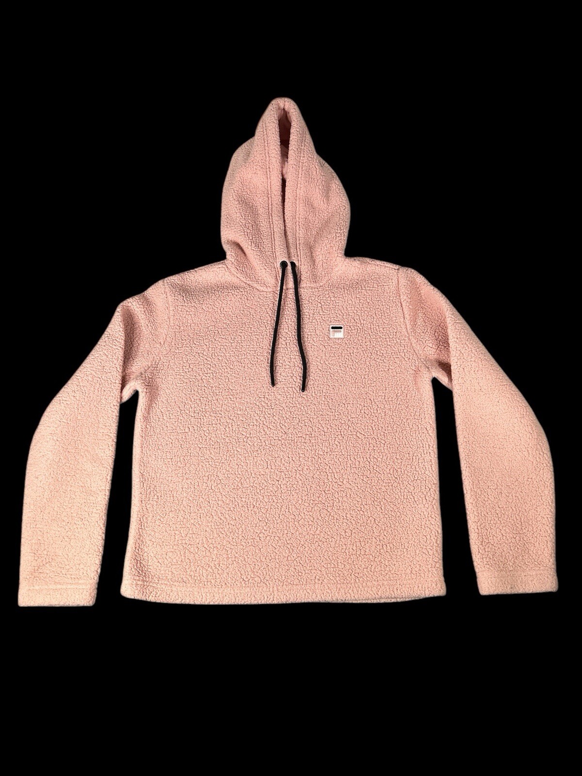 Maglione Fila donna taglia XS rosa sherpa manica lunga cappuccio giacca donna