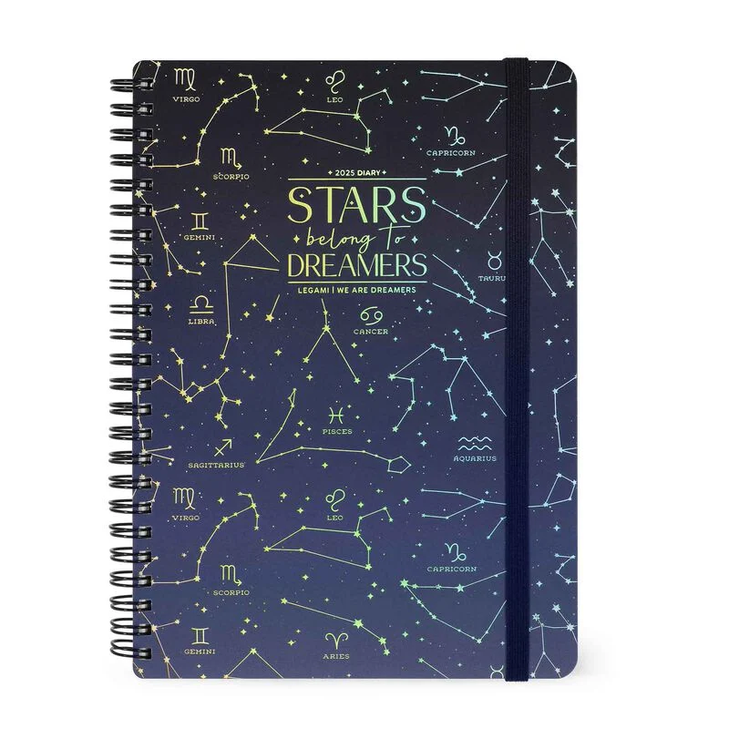AGENDA LARGE WEEKLY DIARY SPIRAL BOUND 12 MONTH 2025 - STARS