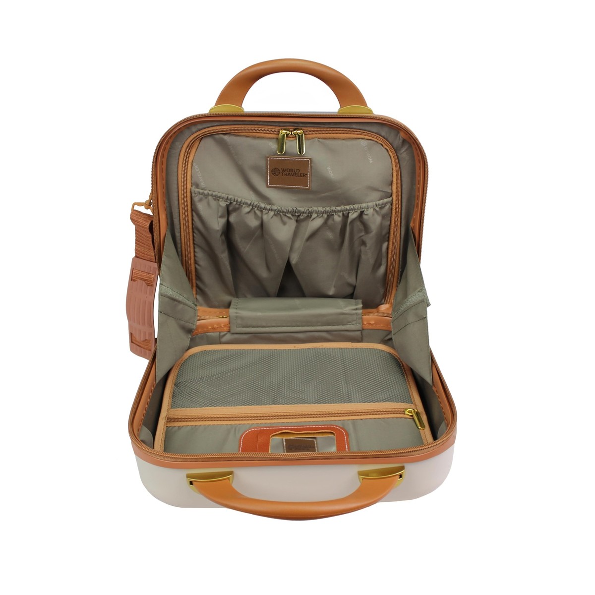 World Traveler Gatsby Vintage Style Hardside Carry-On Retro Train