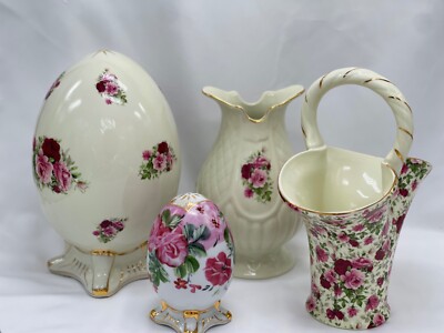 Formalities by Baum Bros Basket Vase Victorian Rose Collection 9 Inch