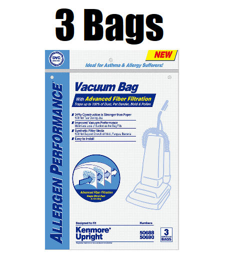 Cloth Vacuum Cleaner Bags for Kenmore Type U O 50688, 50690, 5068 3