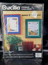 BUCILLA Grace's Sampler Pair 1995 Stamped Cross-Stitch Kit NEW Sealed 64387