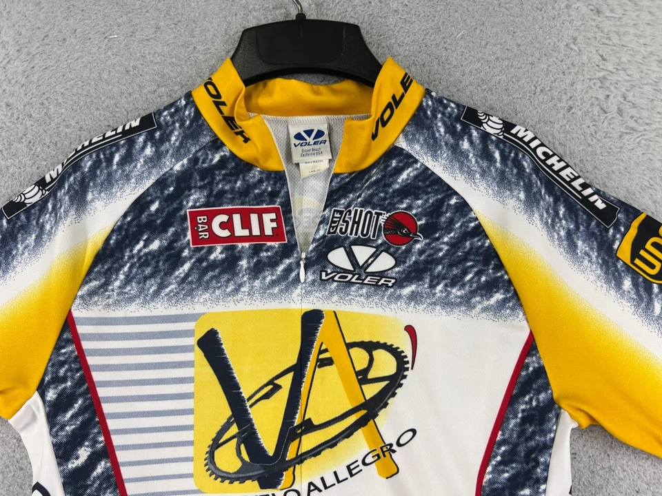 Camiseta deportiva de ciclismo Voler para mujer grande amarilla 1/2 cremallera manga larga Velo Allegro Foto 4 de 4