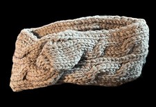 New Gray Cozy Knit Headband for Women Warm Braided Stretchy  Soft