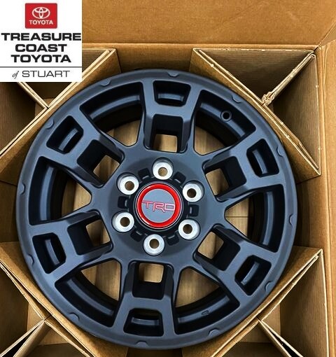 TRD NEW OEM TOYOTA BLACK TRD PRO (2021 STYLE) ALUMINUM 17 INCH WHEELS