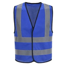  12 colour High visibility viz vest hi vis viz reflective work X-Large Blue