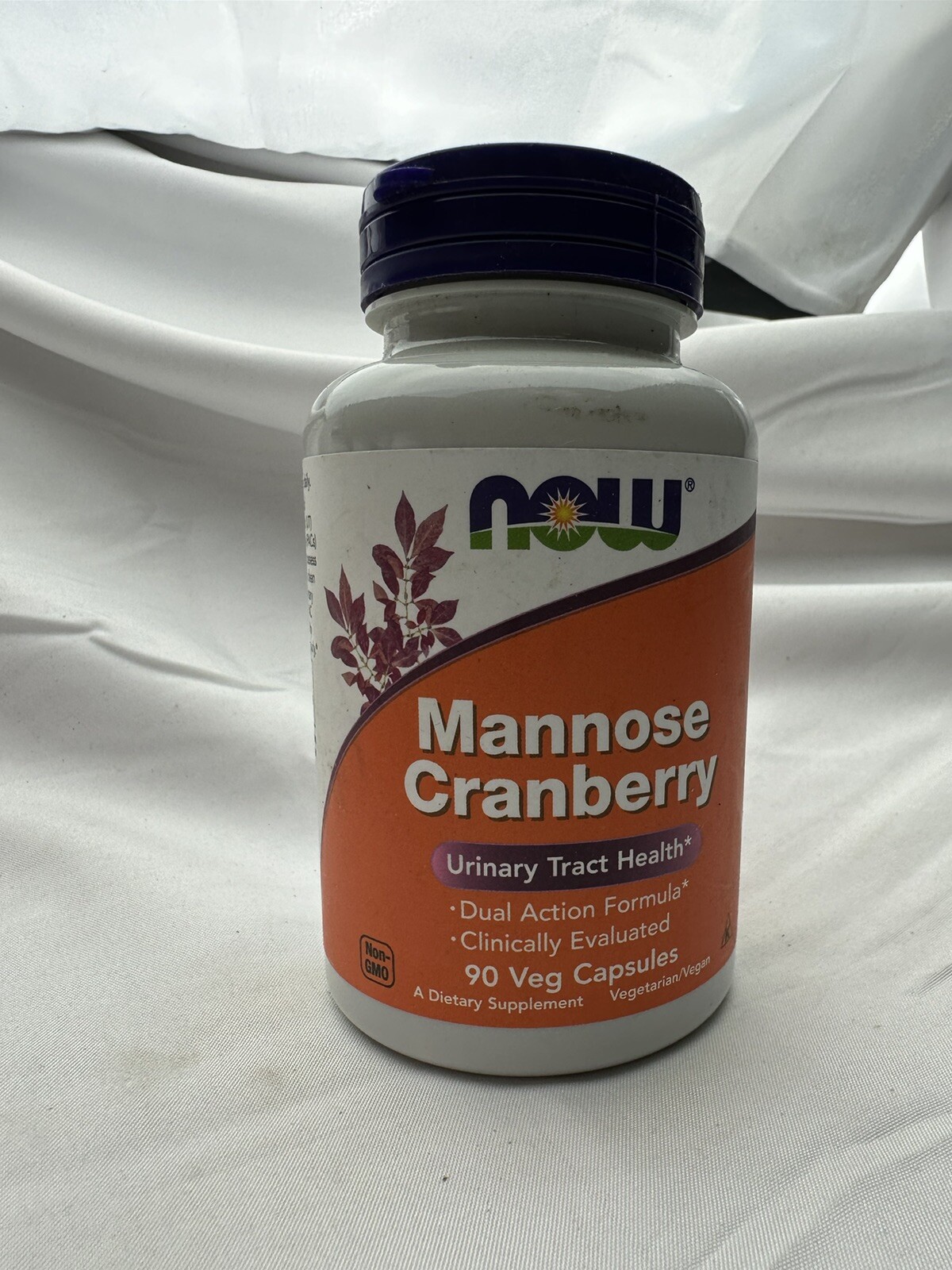 NOW Foods D-Mannose 900mg & Cranberry 90 Caps for Urinary Tract Support Exp 10/26  