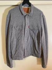 Men’s Levi’s Trucker Jacket, Large Gray Jersey / Terry