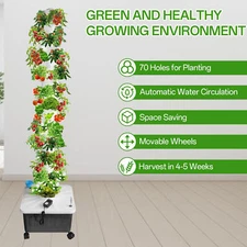 Vertical Hydroponic Garden Tower System Indoor Outdoor Home Grow Kit 14 Layer 70