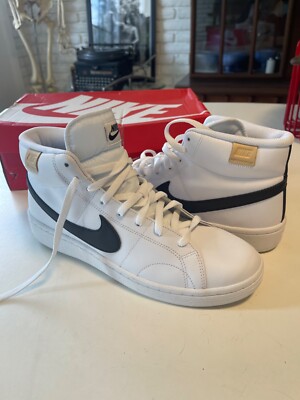 MENS Nike COURT ROYALE MID Basketball Sneakers 10 White Black CQ9179 100 