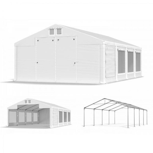 Partyzelt 5x8m Moskito Bierzelt Gartenzelt Festzelt Pavillon 8x5 weiß PVC S - Bild 4 von 4