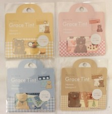 GAIA Stickers flake sticker grace tint bear blue, yellow, brown, pink from Japan