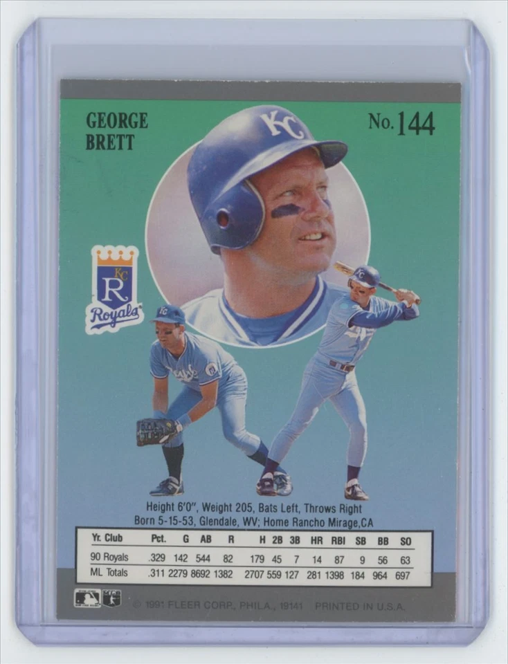 1991 Ultra George Brett Kansas City Royals #144 - Image 2 of 2