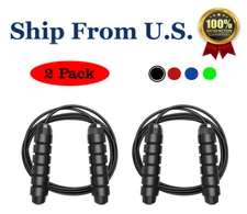 Tangle-Free Adjustable Foam Handles Jump Rope Workout for Adult & Kid - 2 Pack