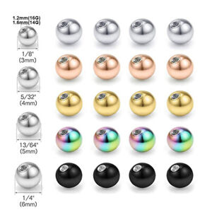 Replacement Cone Ball Silver Black Body Jewelry Piercing Barbel Stainless Steel