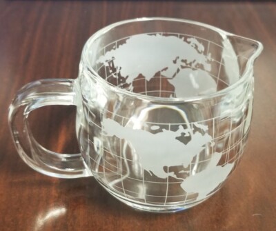 Vintage 70's Nestle Nescafe World Globe Glass Creamer EXCELLENT CONDITION 