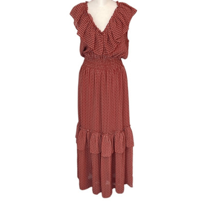 max orange dress ASOS DESIGN draped cut-out maxi dress in burnt orange