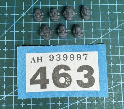 7 Space Marine Hellblaster Köpfe Helme 40k Bits Horus Häresie Sergeant Captain