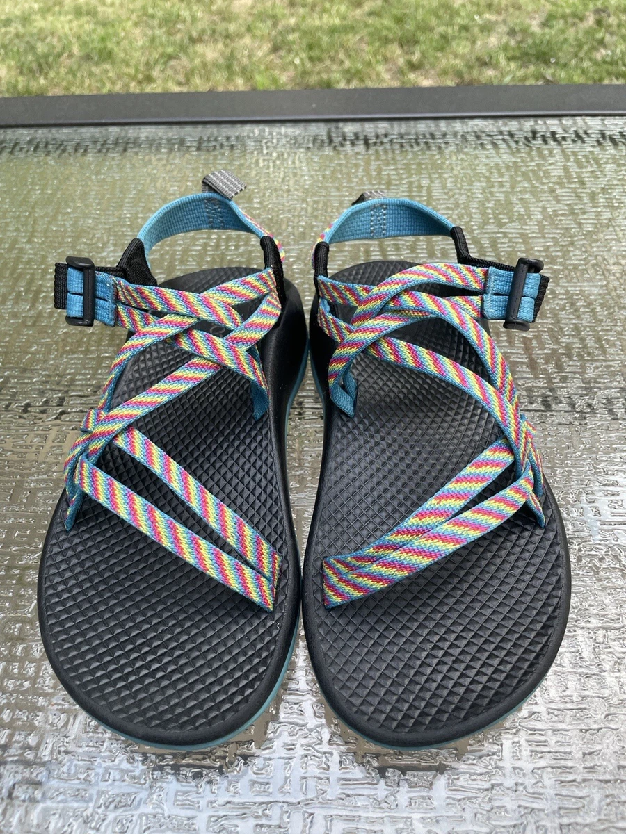 Chaco Z2 Kids Size 4 Youth Strappy Sport Blue Yellow Red Sandals