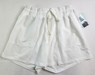 DSG Womens Pure White 5'' Inseam Mid Rise Athletic Shorts Size XL Relaxed Fit