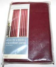Essential Home One (1) Solid Microfiber Window Panel -  Red 40 x 63 in.
