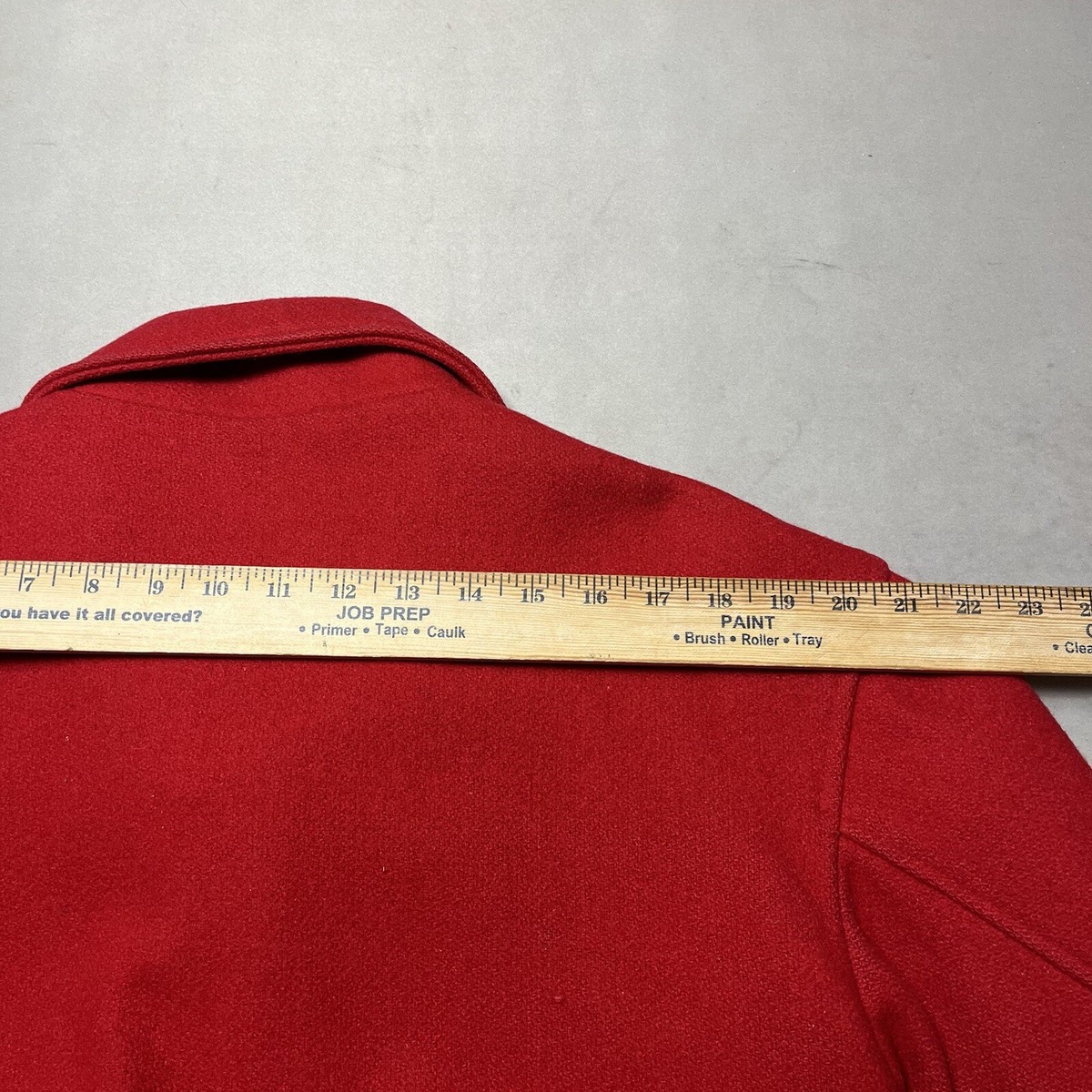 Vintage Eddie Bauer Red Wool Coat Bomber Duffle Jacket Elbow Patch