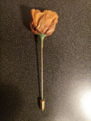 Vintage Dried Rose Bud Lapel /Scarf Hat Stick Pin | eBay