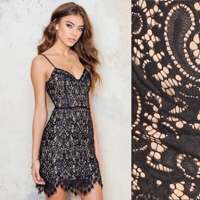 For Love and Lemons Vika Mini Dress Black Size Medium