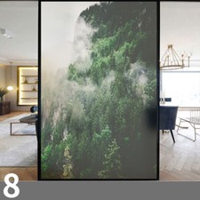 1x Frosted Window Film Privacy Film Static Cling Glass Sticker 3D Forest Scenery