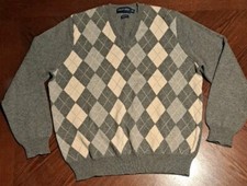 VTG Polo Golf Ralph Lauren Wool Alpaca Blend Pullover Sweater Large Gray V Neck