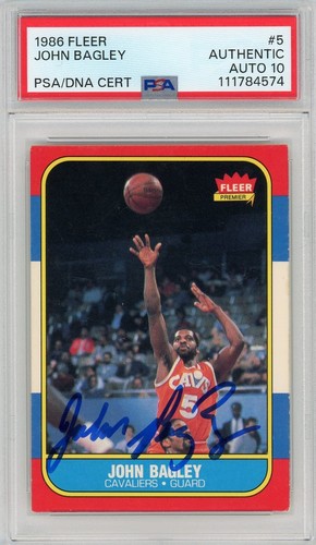 1986-87 Fleer #5 John Bagley Auto - PSA/DNA 10