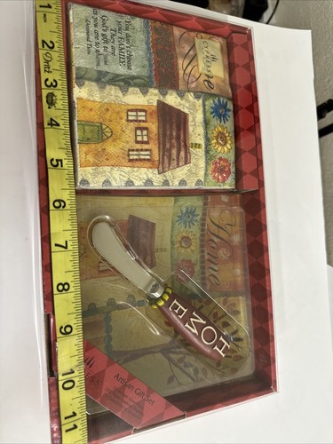 Cheese plate Set By Cypress Home- Knife Napkins artisan glass plate inspiration - Picture 7 of 8