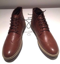Men Brown Brogues Laced Smart Chelsea Dealer Work Ankle Boots Shoe Office Size