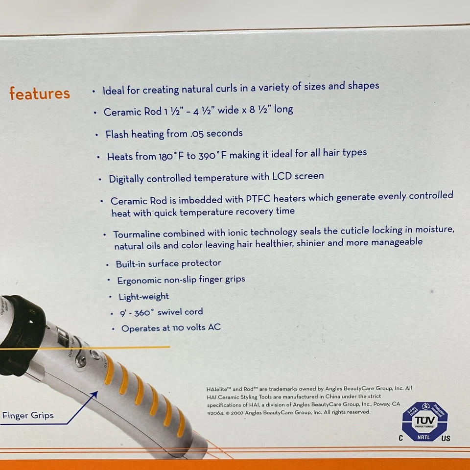 HAI Elite Rod Curling Iron Digital Ceramic Ionic 4-1/2 Inch Brand New - Image 4 of 4