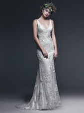 Sottero & Midgley Wedding Dress FINLEY Gatsby style, Size 8  Ivory/Gold  NEW!!!