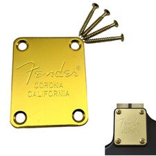 Gold Fender Strat Tele Electric Guitar Neck Universal Bass Neck Plate 4 Screws