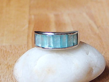 2.46Ct. Natural Grandidierite Half Eternity 925 Sterling Silver Ring Size L