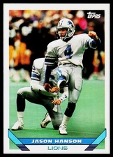 Jason Hanson, 1993 Topps, #320, Detroit Lions,