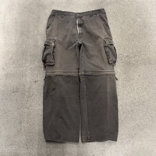 Y2K PLUGG Baggy JNCO-Style 36x32 Skater Cargo Pants Convertible Zip Off